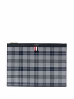 Thom Browne porte-documents médium à motif tartan - Gris - thumbnail