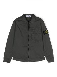 Stone Island Junior veste zippée à motif Compass - Gris