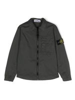 Stone Island Junior veste zippée à motif Compass - Gris - thumbnail