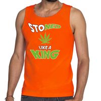 Oranje Koningsdag Stoned like a king tanktop heren