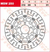 TRW Remschijf, remschijven voor de moto, MSW250