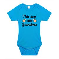 This boy loves grandma kraamcadeau rompertje blauw jongens 92 (18-24 maanden)  -