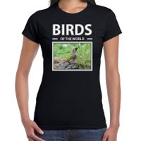 Spechten t-shirt met dieren foto birds of the world zwart voor dames - thumbnail