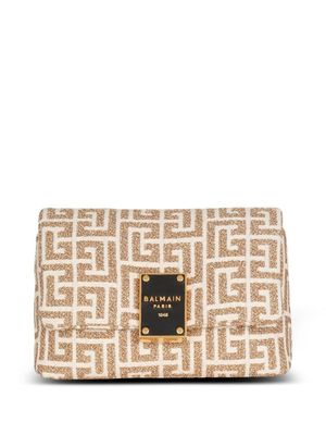 Balmain sac porté épaule à motif monogrammé 1945 - Tons neutres