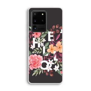 Hello in flowers: Samsung Galaxy S20 Ultra Transparant Hoesje
