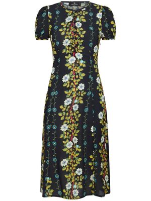 ETRO robe évasée à fleurs - Noir