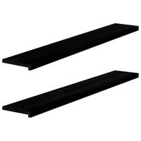 VidaXL Vensterbanken 2 st 160x25x2 cm massief eikenhout donkerbruin