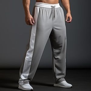 Voor heren Joggingbroeken Joggingbroek met wijde pijpen Broek Zak Trekkoord Elastische taille Kleurenblok Comfort Ademend Buiten Dagelijks Uitgaan Modieus Casual Zwart Donkergrijs Lightinthebox