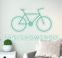 Muursticker fiets how I roll