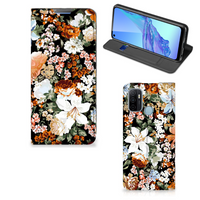 Smart Cover voor OPPO A53 | A53s Dark Flowers