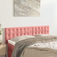 Hoofdborden 2 st 72x5x78/88 cm fluweel roze