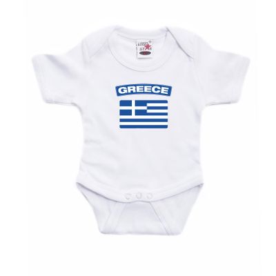 Greece romper met vlag Griekenland wit voor babys Greece romper met vlag Griekenland wit voor babys