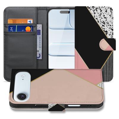 Abstract Black Pink Shapes Hoesje Voor iPhone Air| Portemonnee Hoesje