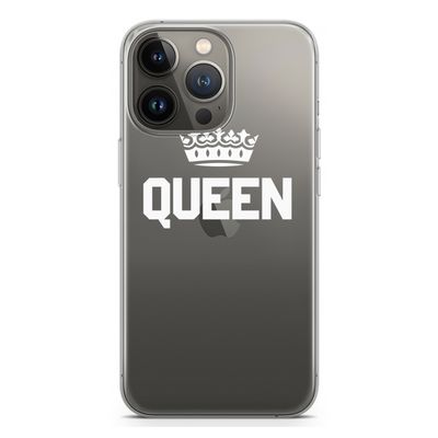 Queen zwart: iPhone 13 Pro Transparant Hoesje