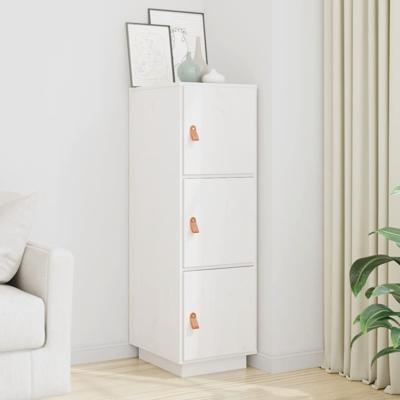 Hoge kast 34x40x108,5 cm massief grenenhout wit