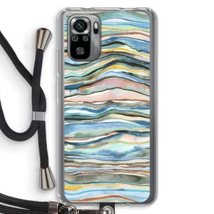 Watercolor Agate: Xiaomi Redmi Note 10S Transparant Hoesje met koord