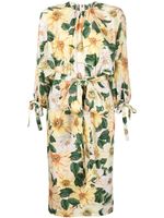 Dolce & Gabbana robe en soie à fleurs - Jaune
