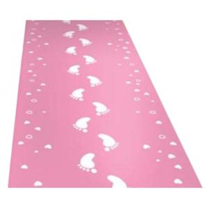 Babyshower/kraamfeest loper - 2x - roze - papier - 2,5 meter - geboorte jongen