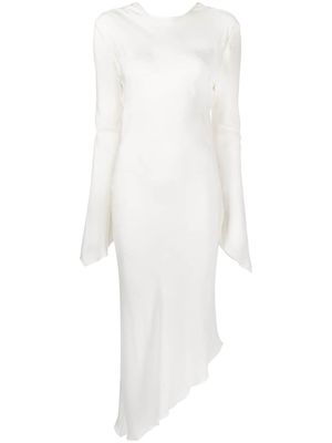 Materiel robe asymétrique à dos-nu - Blanc