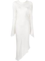 Materiel robe asymétrique à dos-nu - Blanc