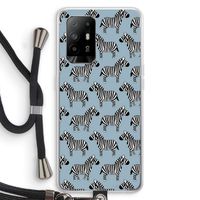 Zebra: Oppo A94 5G Transparant Hoesje met koord