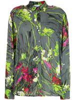 Blumarine chemise à fleurs - Gris - thumbnail