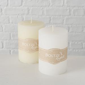 Boltze Home Stompkaars Ø7xH10cm White Wax