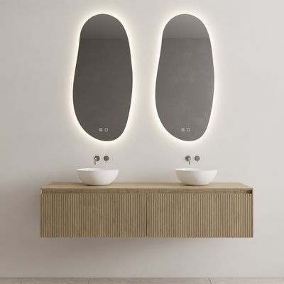Onderkast Gliss Design Timotheus 180 CM 2 Lades Incl Topplaat Ash Grey
