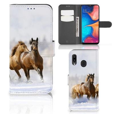 Samsung Galaxy A30 | Telefoonhoesje | Met pasjeshouder | Paarden