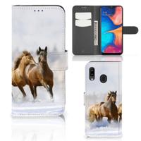 Samsung Galaxy A30 | Telefoonhoesje | Met pasjeshouder | Paarden