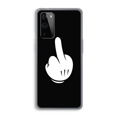 Middle finger black: OnePlus 9 Pro Transparant Hoesje