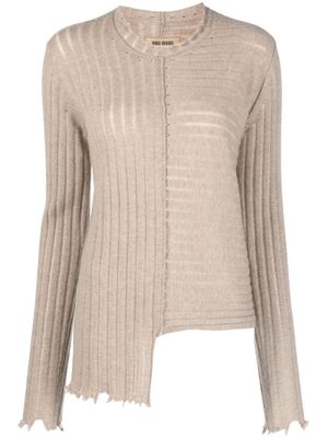 Uma Wang pull en cachemire à design asymétrique - Tons neutres