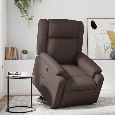 Sta-op-fauteuil verstelbaar kunstleer bruin