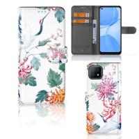 OPPO A73 5G | Telefoonhoesje | Met pasjeshouder | Bird Flowers