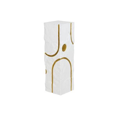 Voetstuk Home ESPRIT Wit Gouden Hout MDF Modern 25 x 25 x 80 cm