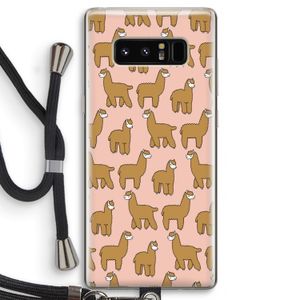 Alpacas: Samsung Galaxy Note 8 Transparant Hoesje met koord