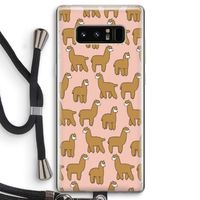 Alpacas: Samsung Galaxy Note 8 Transparant Hoesje met koord
