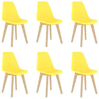 Eetkamerstoelen 6 st kunststof geel