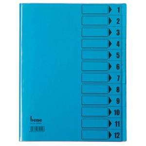 Bene Bene DIN A4 230g/m² Farbe: 084800BL Ordner Blauw DIN A4 PVC Aantal vakken: 12