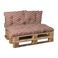 Palletkussens 120x80 cm - terra/wit - set van 2 Palletkussens 120x80 cm - terra/wit - set van 2