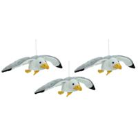 Cornelissen Pluche knuffel dier Zeemeeuw - Set van 3x stuks - grijs/wit - 31 cm - Vogels dieren