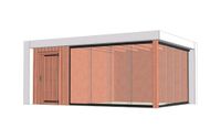 Buitenverblijf Verona 575x400 cm - Plat dak model links - combinatie 1- Plat dak- Onbehandeld lariks Douglas hout- Trendhout Buitenverblijf Verona 575x400 cm - Plat dak model links - combinatie 1- Plat dak- Onbehandeld lariks Douglas hout- Trendhout