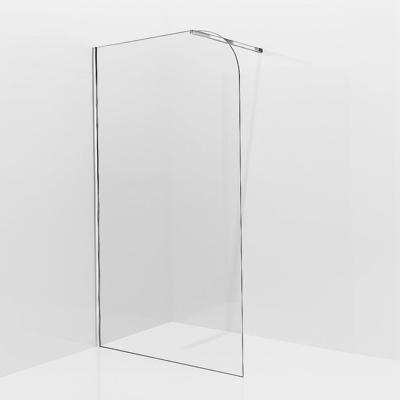 Aqua Vista Inloopdouche - 120x200cm - afgeronde glaswand - helder glas - wandarm - Chroom SW1245011/SW797904