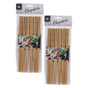 Sushi eetstokjes/chopsticks - 24 paar - bamboe hout naturel - Chinees/japans