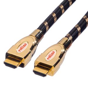 ROLINE 11.04.5694 HDMI kabel 1,5 m HDMI Type A (Standaard) Zwart, Goud