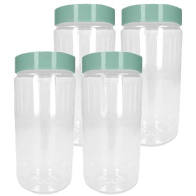 Plasticforte Voorraadpot/bewaarpot - 10x - 550 ml - kunststof - mint groen - B7 x H16 cm