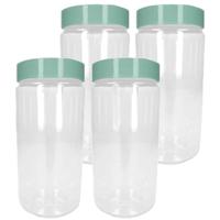 Plasticforte Voorraadpot/bewaarpot - 10x - 550 ml - kunststof - mint groen - B7 x H16 cm