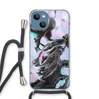 Pastel zwart: iPhone 13 mini Transparant Hoesje met koord