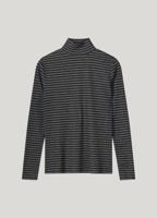 Summum Turtle Neck Top Lurex Rib Stripe 3s5041-30637 T-shirt Lange Mouw 495 Midnight Blue