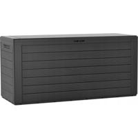 Tuin kussen opbergbox - hout patroon - 280 liter - kunststof - 116 x 44 x 55 cm